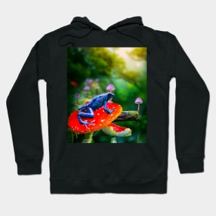 Poison Dart Arrow Frog On Mushroom Hoodie